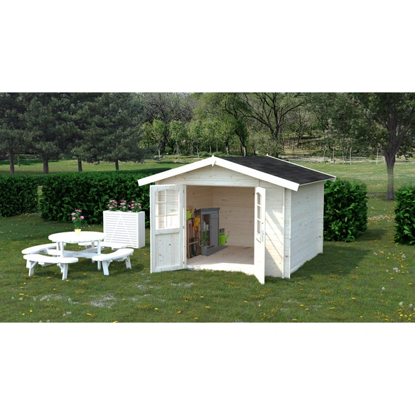 Blockbohlenhaus »Lotta«, Holz, BxHxT: 340 x 234 x 276 cm (Außenmaße inkl. Dachüberstand)