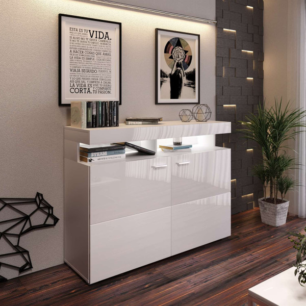 Komoda VANCOUVER W9.862 w wysokim połysku LED