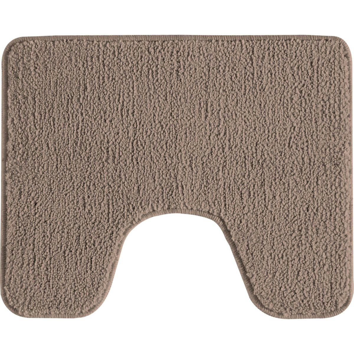 POLYNESIE - Tapis de toilette en polyester uni taupe 50x40cm