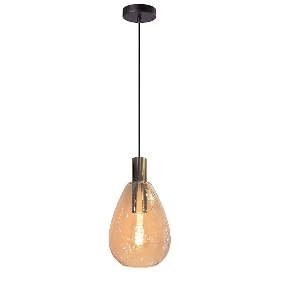Freelight hanglamp Dorato - 1 lichts - 18.5 x 150  cm - zwart goud