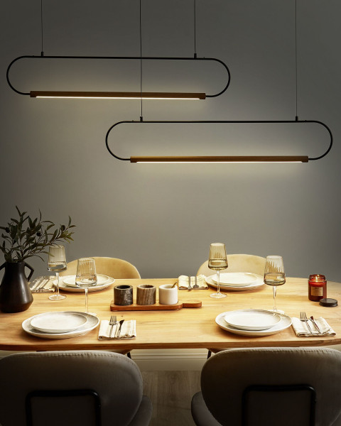 Lampa wisząca LED 2 punktowa dekoracyjna czarna