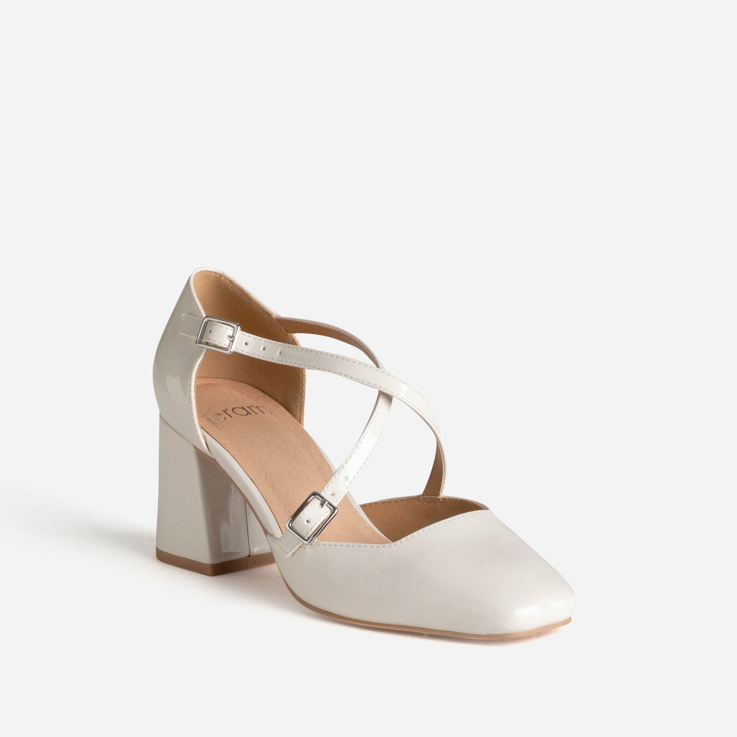 Babies beige vernie brides croisées