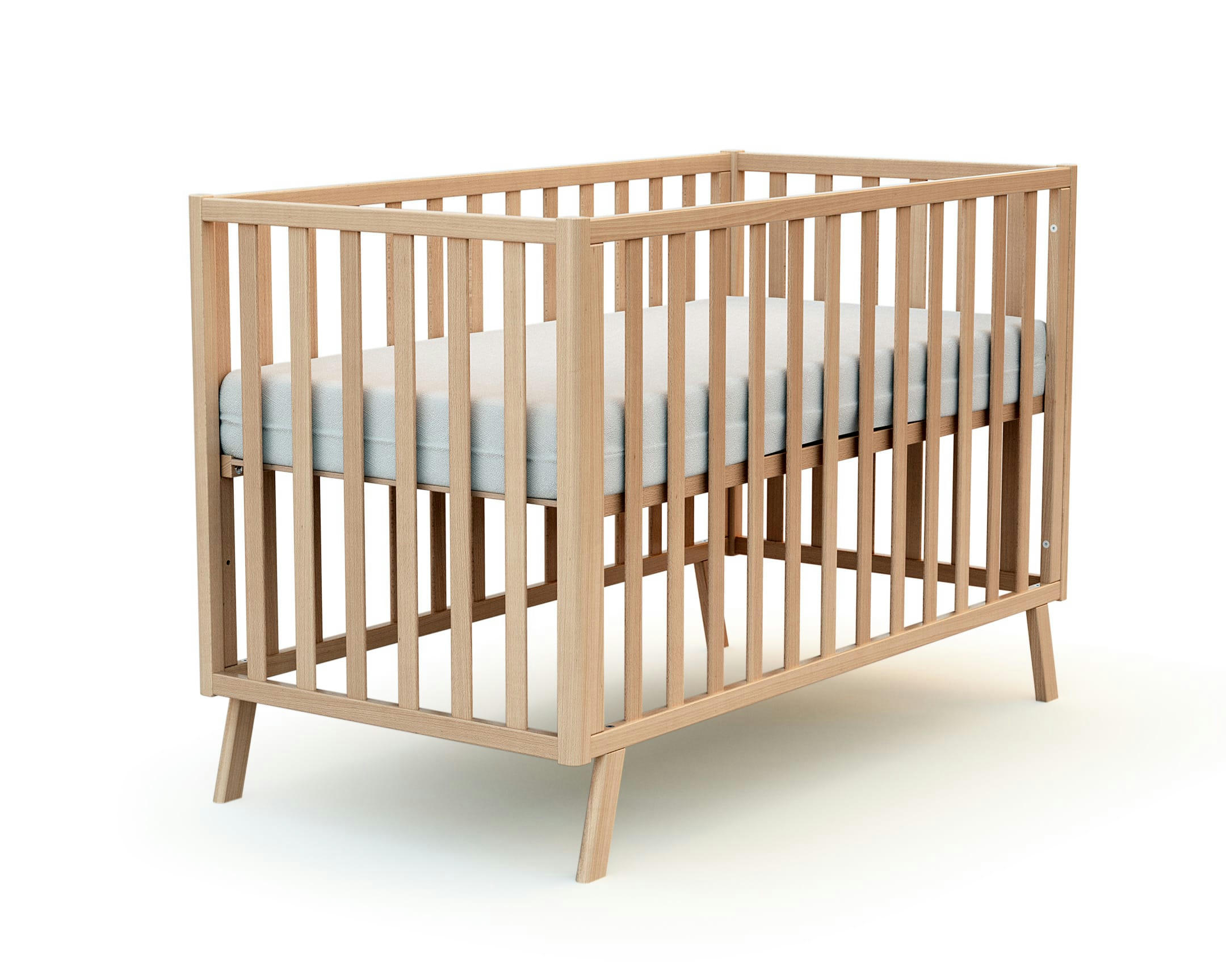 - Lit bébé 60x120 hêtre verni