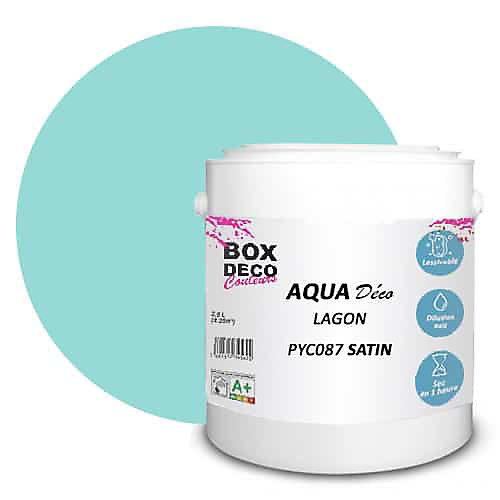 Bleu Lagon Peinture murale acrylique aspect satin Aqua Déco - 2,5 L