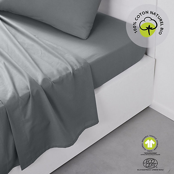 Drap plat 57 fils - 100% coton biologique