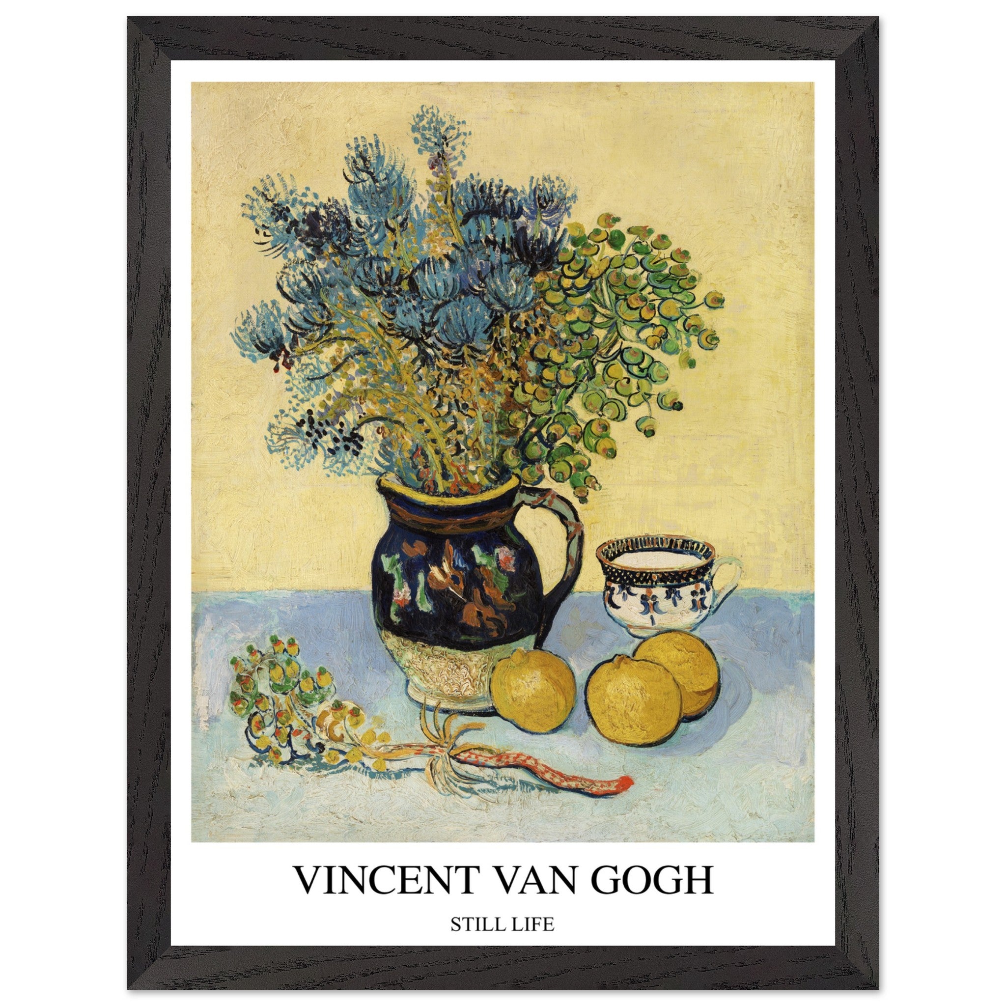 Artfulprints Poster met Lijst Vincent van Gogh - Still life  - 30x40 cm - Geel