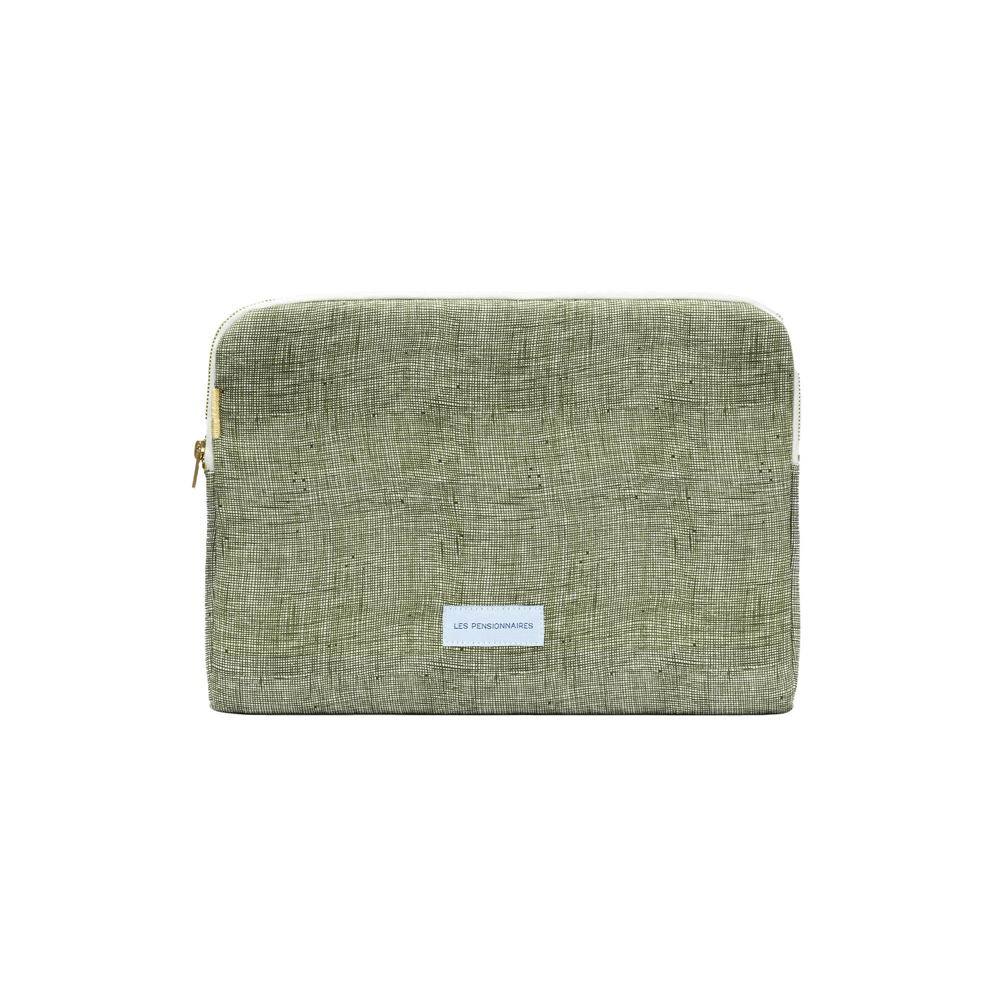 - Housse d'ordinateur en toile de coton bio vert câpre 13 pouces