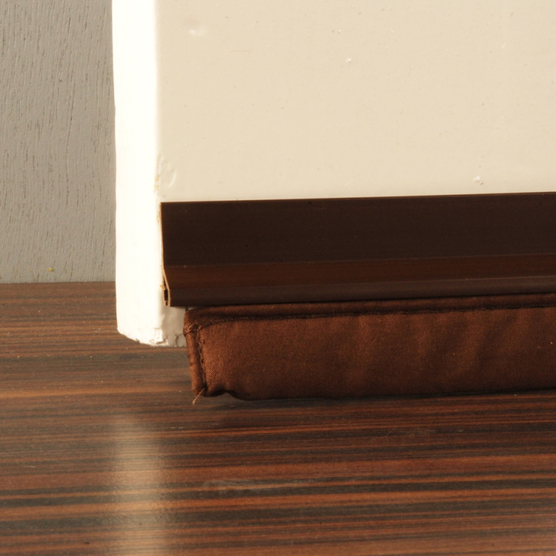 Bas de porte rigide adhésif avec textile brun 100 cm CONFORTEX