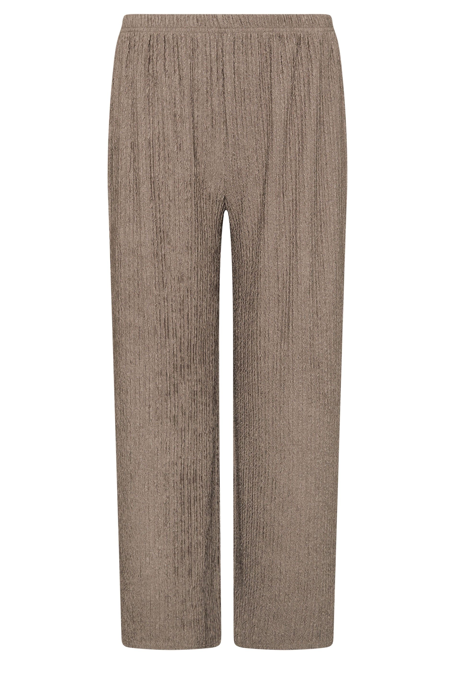 M&Co Petite Crinkle Wide Leg Trousers