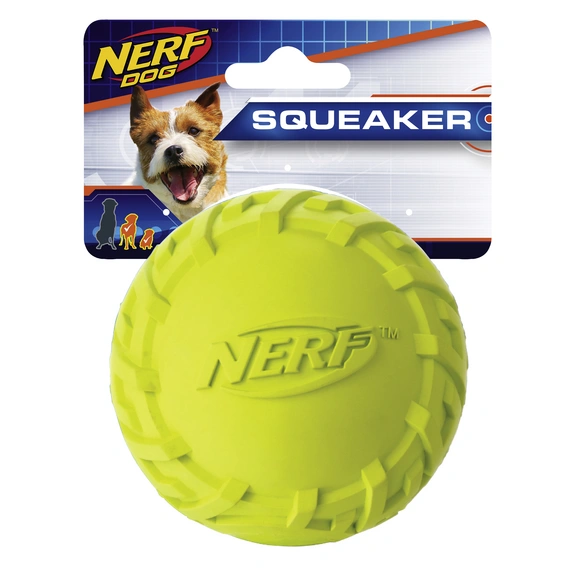 Spielball, Profil Ball mit Quitscher, rot/blau/gelb, Gr. S, für Hunde
