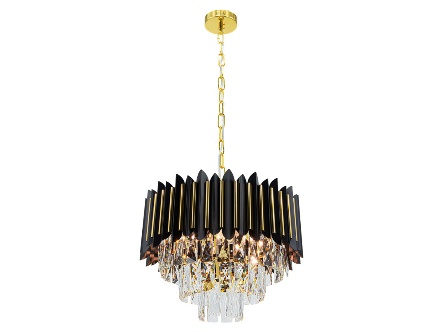 Lampa wisząca Rondo 4-punktowa metalowa czarno-złota