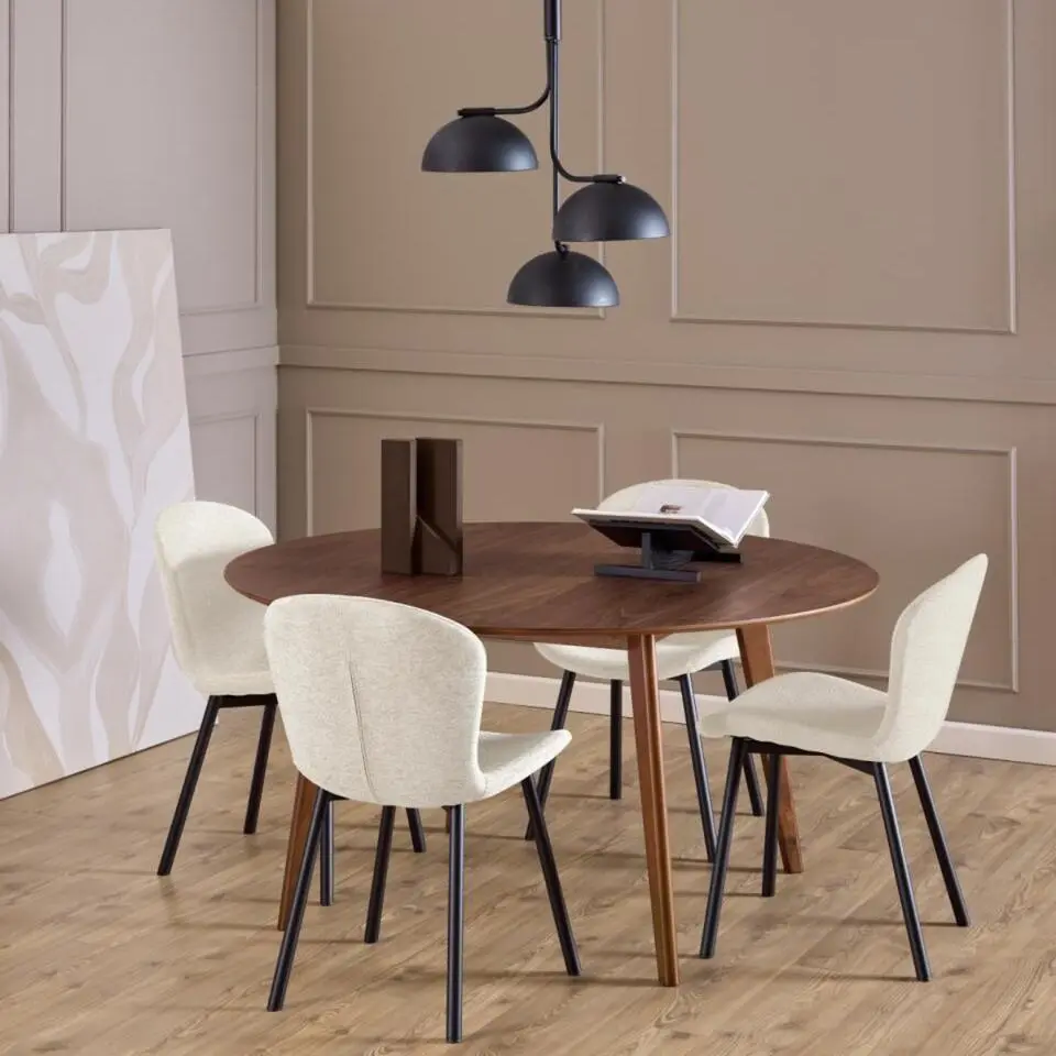 Eettafel Walnoot Rond - 140x140x76cm - Levi