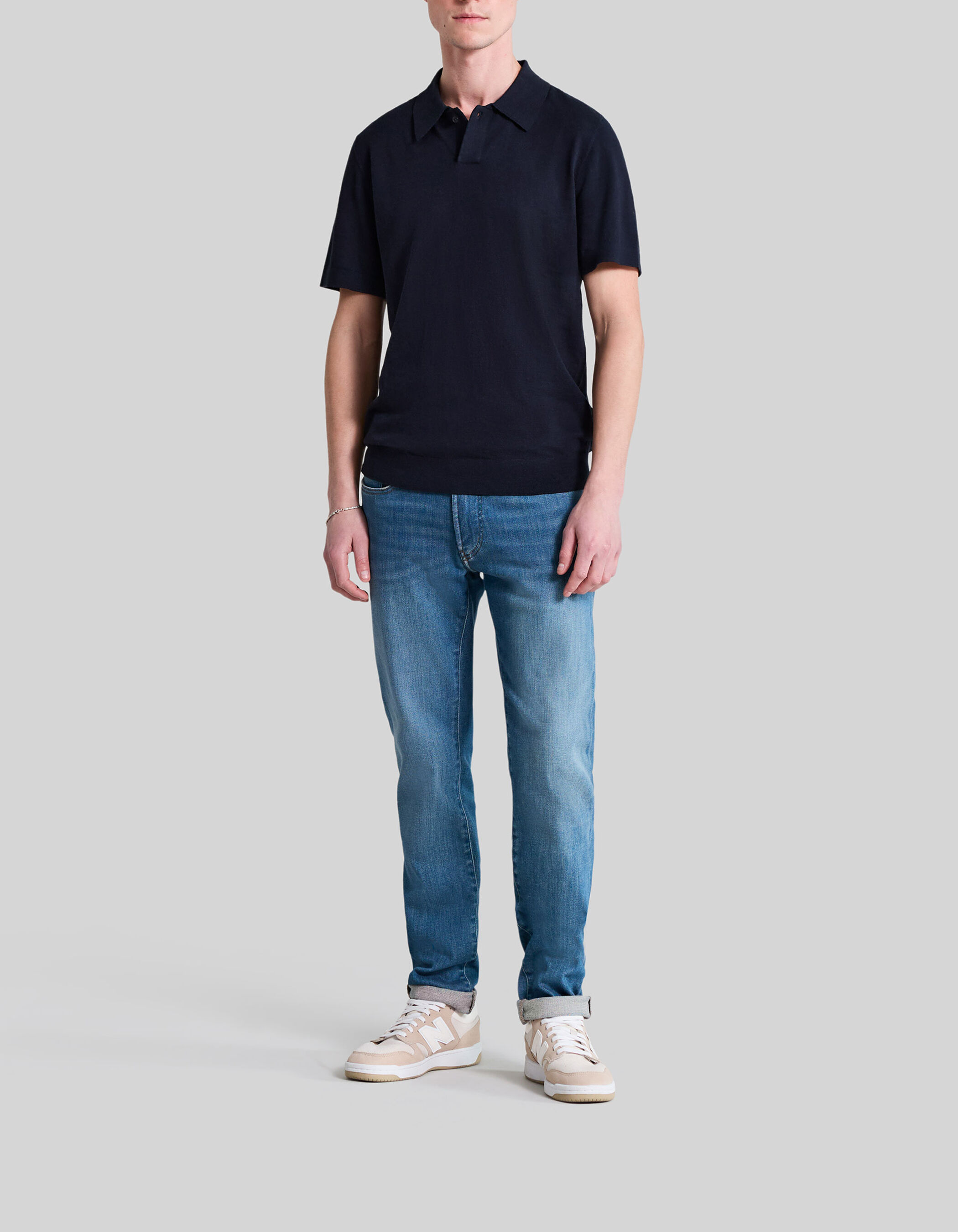 Polo ciel tricot léger Homme