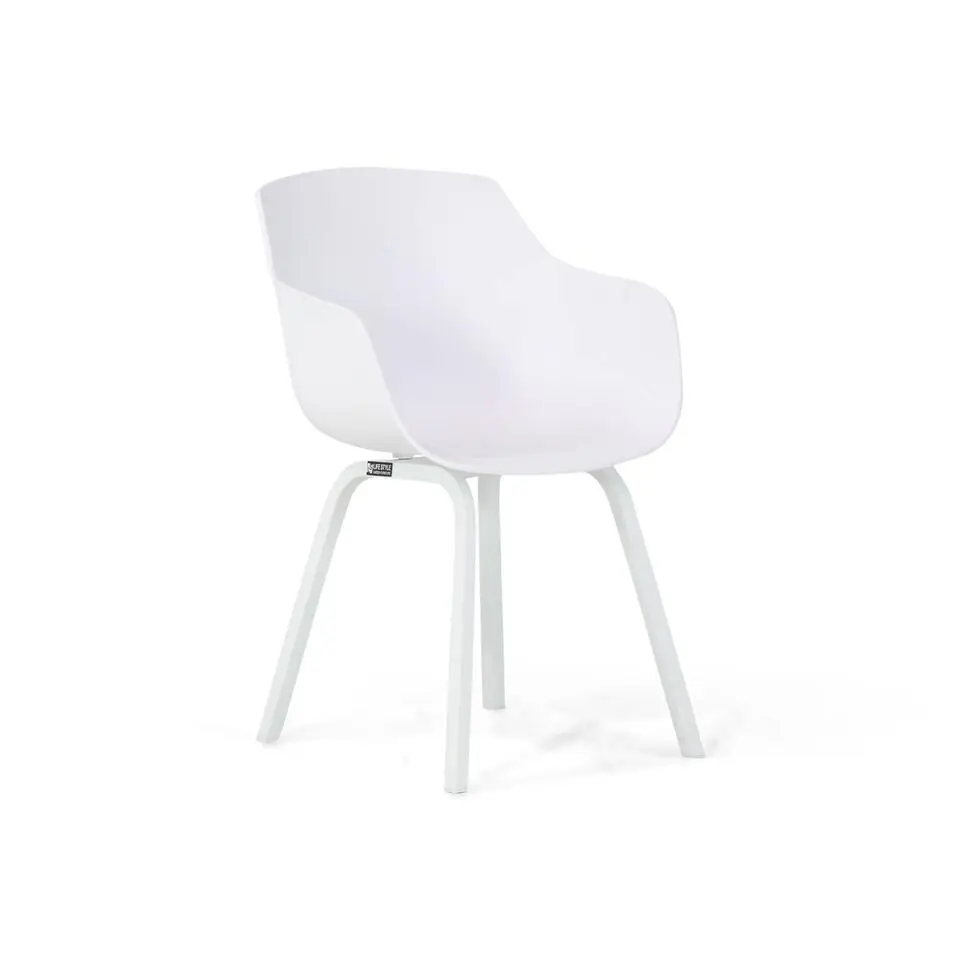 Tuinset Ronde tuintafel 6 personen 160 cm Kunststof Wit Lifestyle Garden