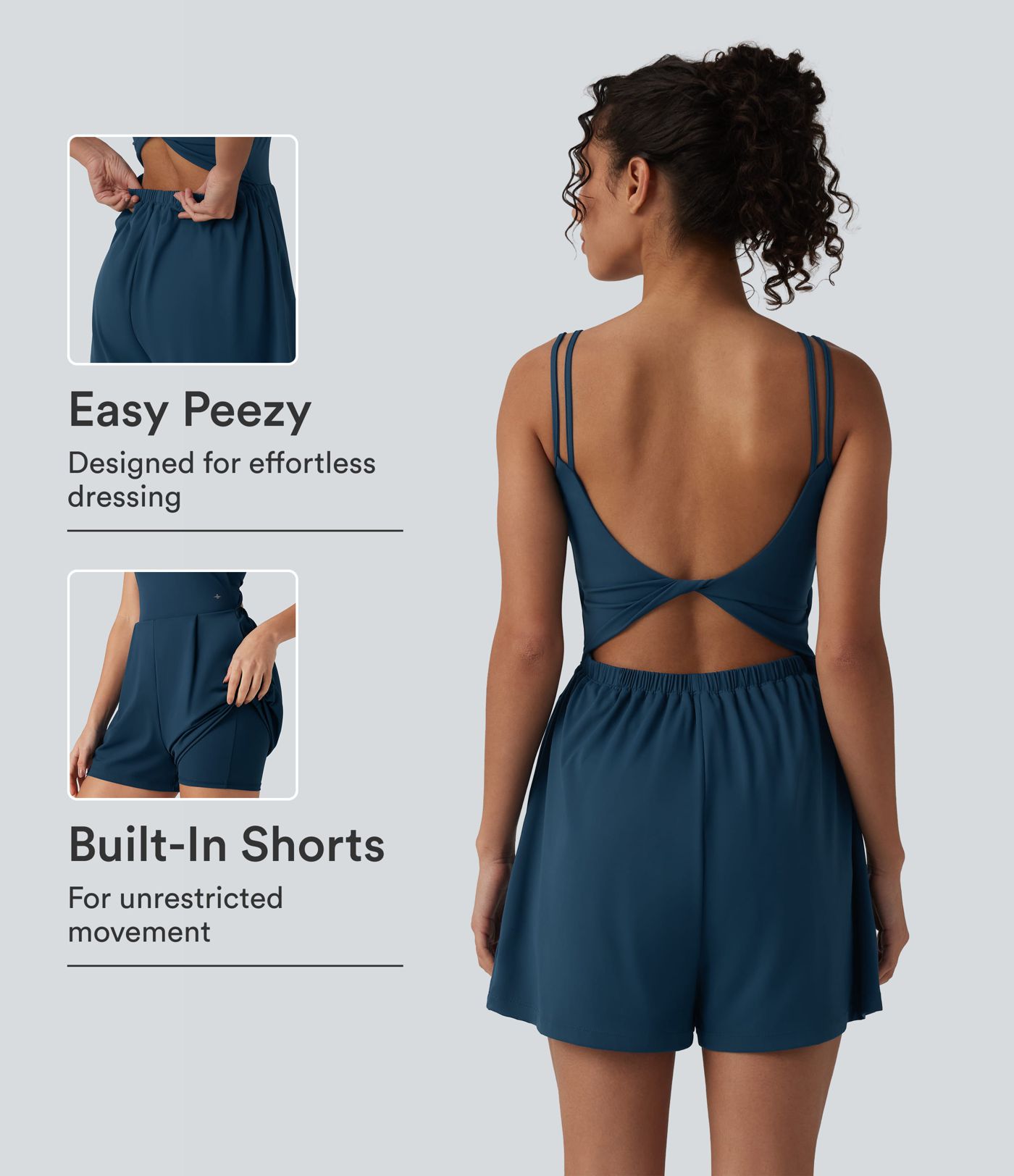 Combinaison de yoga SoftlyZero™ Airy 2-en-1 effet frais InstantCool à doubles bretelles avec brassière intégrée et poches, accès facile Easy Peasy