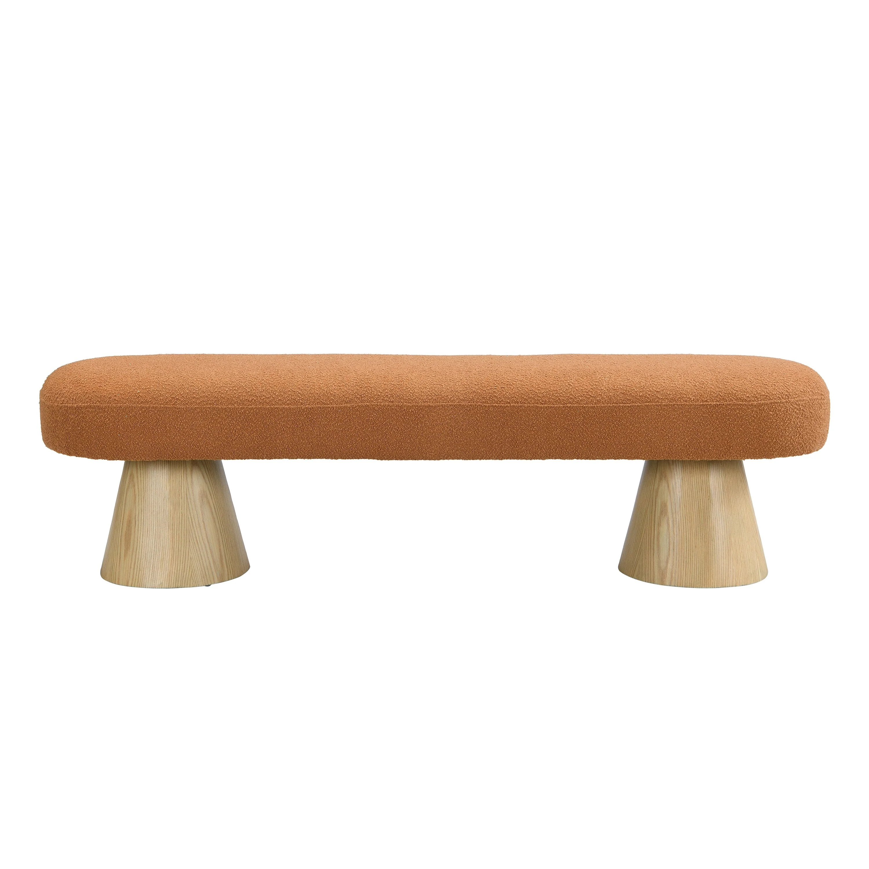 Dining Bench for Dining Room, Upholstered Bedroom End of Bed Entryway Bench, Boucle Ottoman for Living Room, 64L