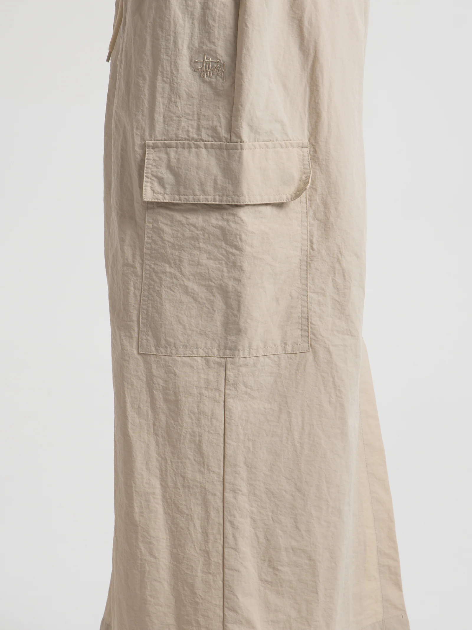 Nylon Cargo Midi Skirt