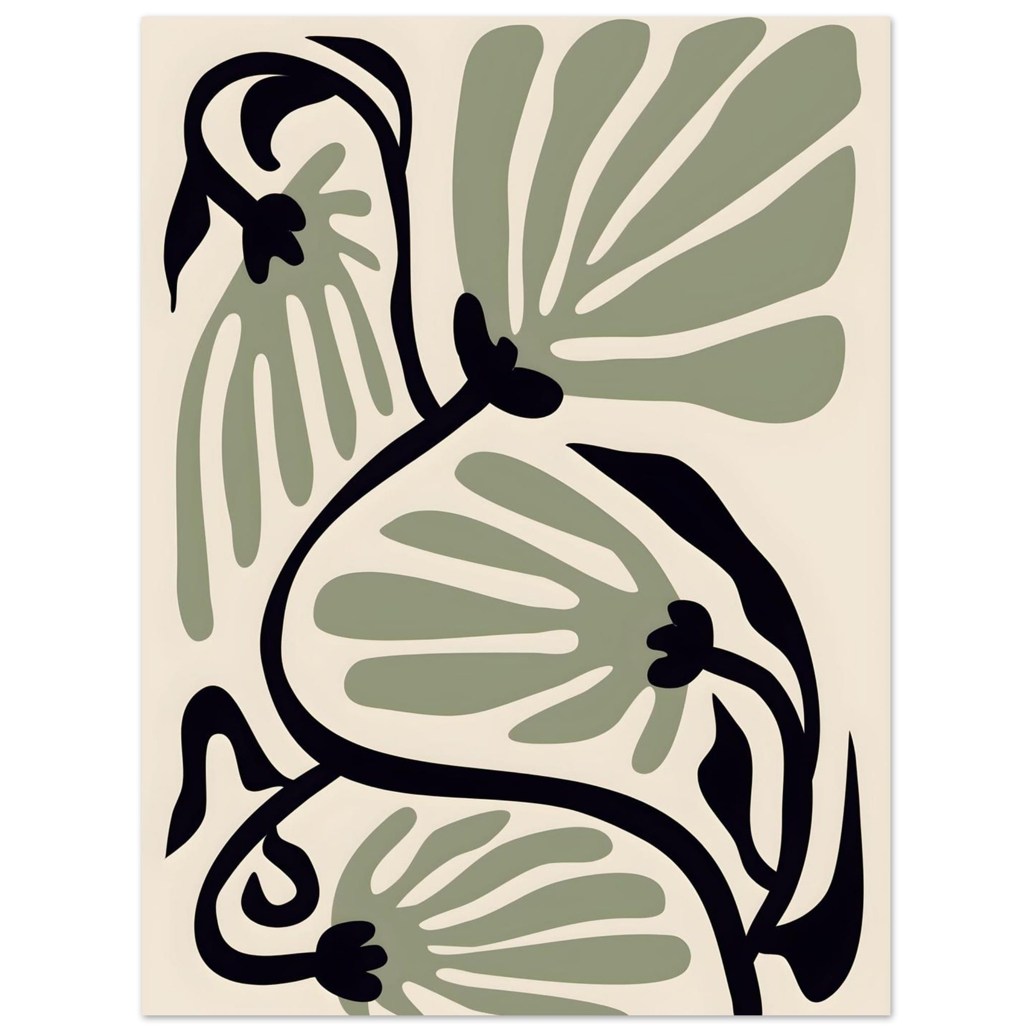 Artfulprints Poster Matisse – Ode to a green flower  - 30x40 cm - Groen