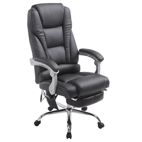 Fauteuil de bureau CLP Pacific similicuir gris massage 150 kg