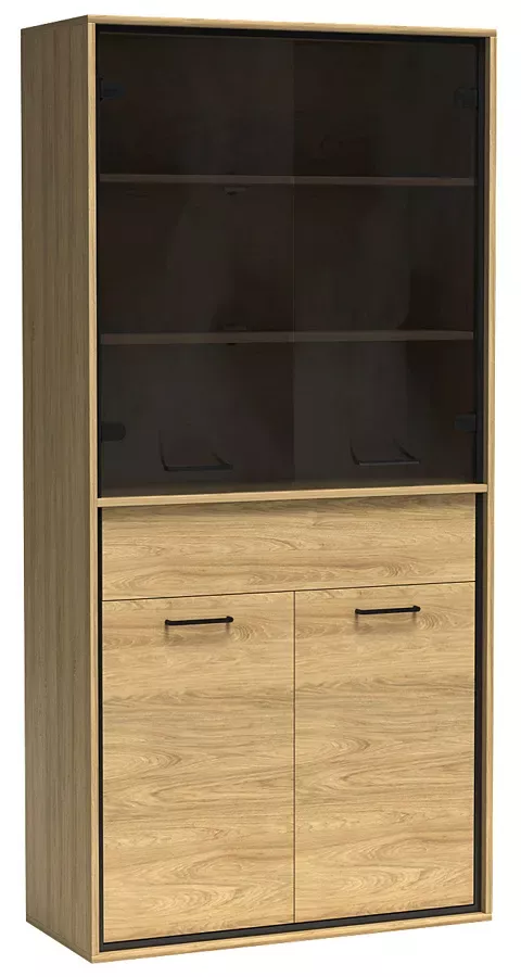 Regał z witryną hikora - Xyska