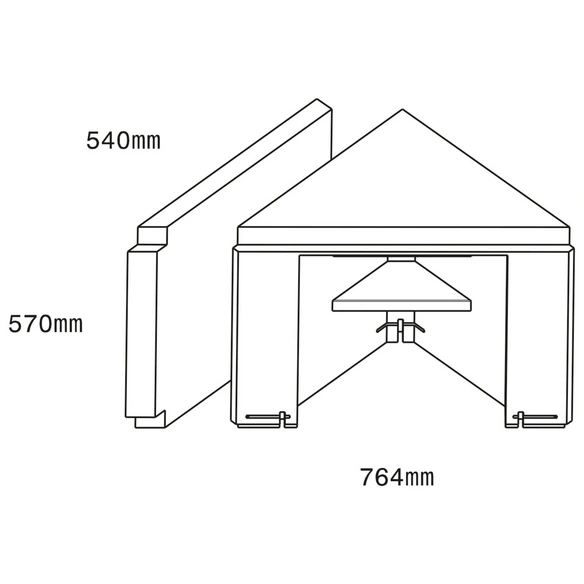 Eckfüllstück »Canary«, BxHxL: 76,4 x 57 x 54 cm, weiß