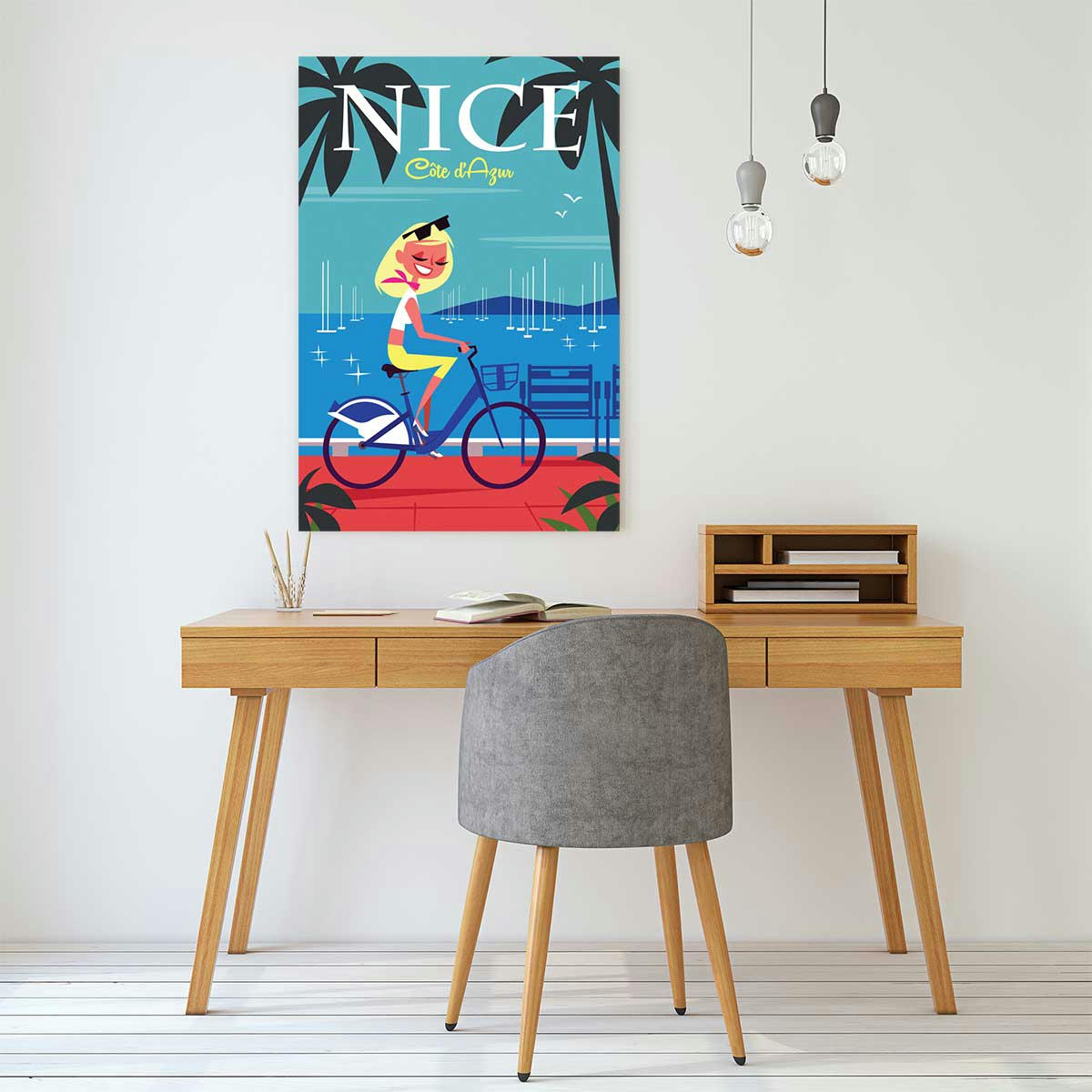 - Tableau la baie des anges imprimé sur toile 80x120cm