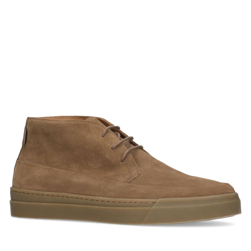 Manfield Taupe suède veterschoenen