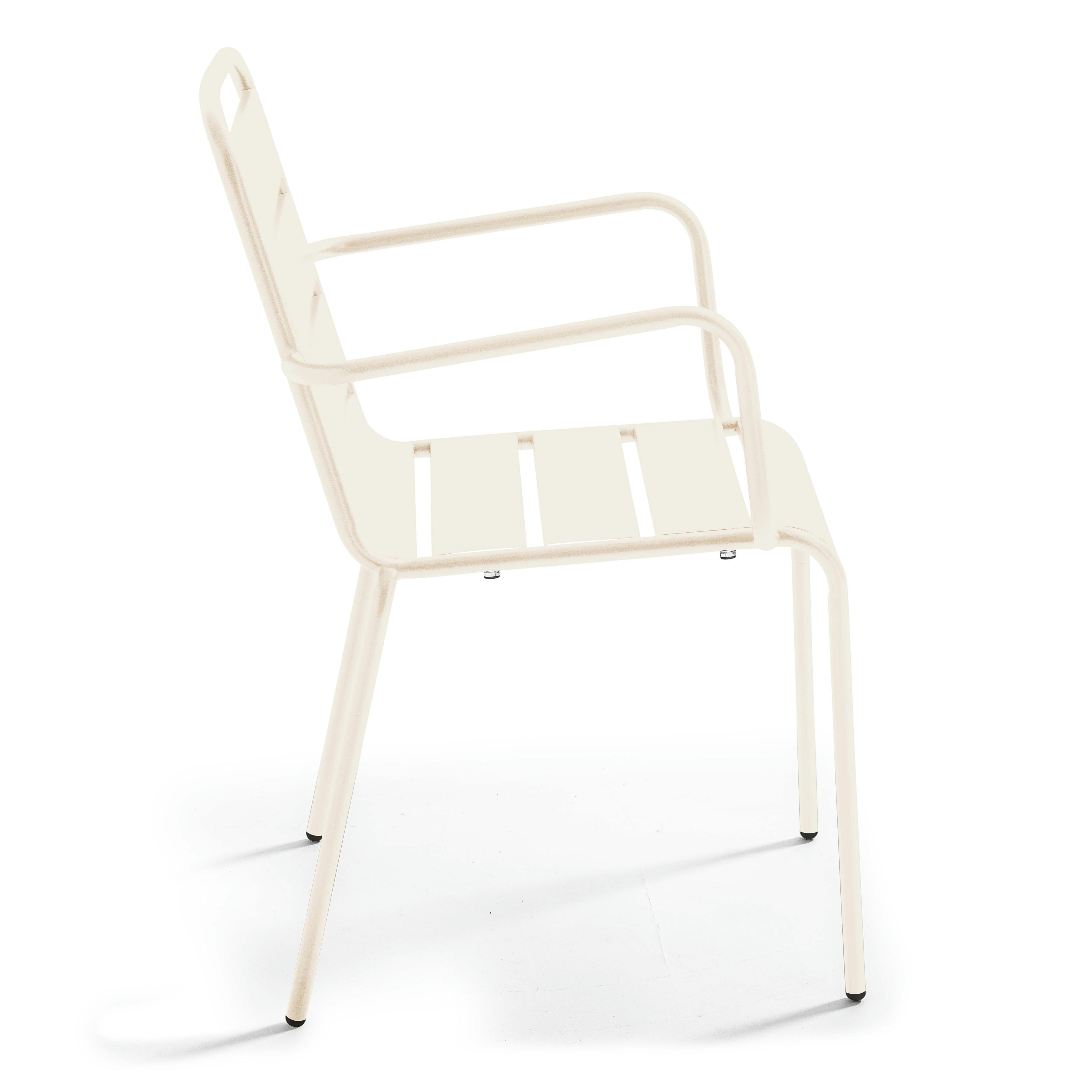 PALAVAS - Fauteuil en métal ivoire