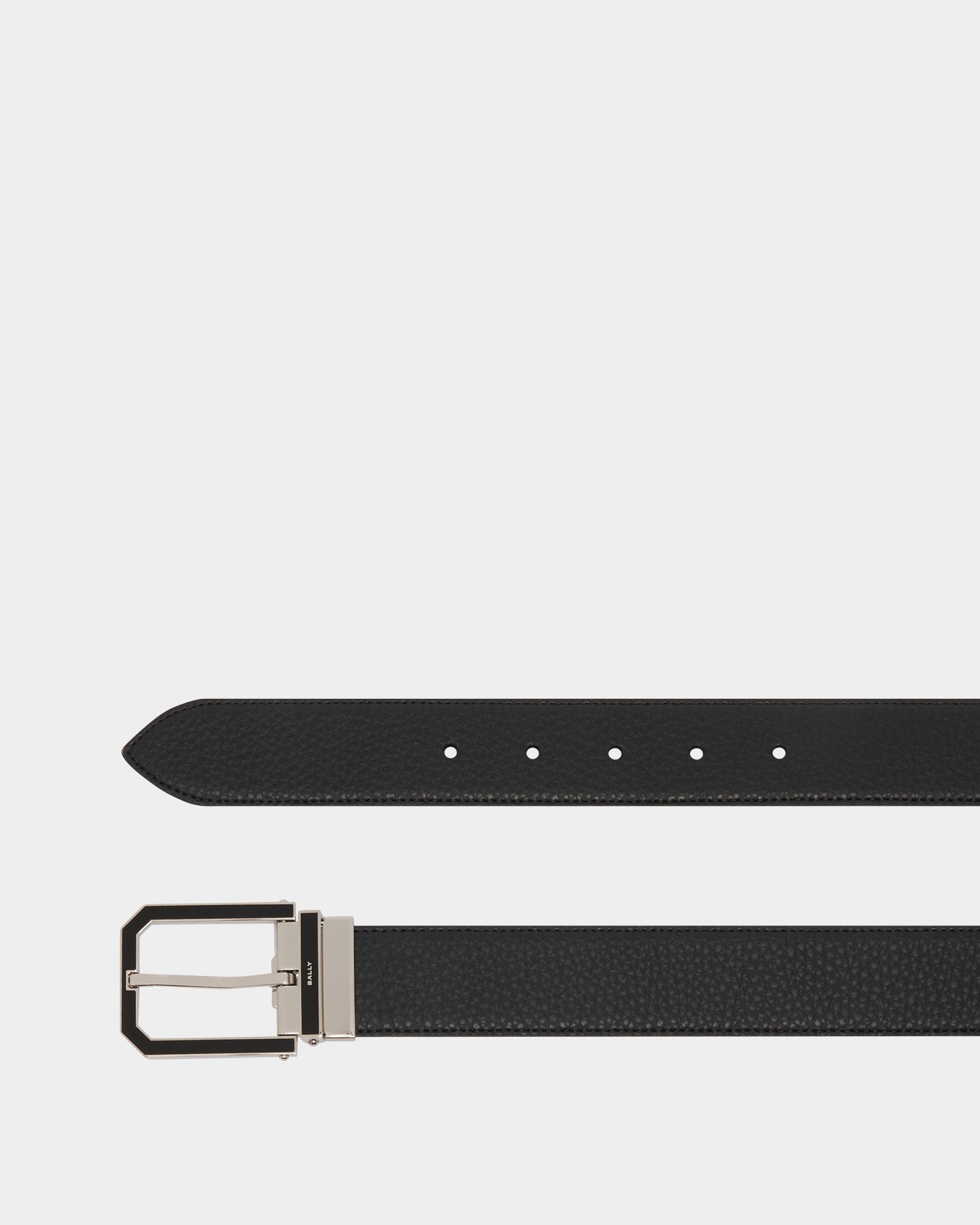 Verstellbarer 35 mm Breiter Beryl Wendegürtel Aus Leder In Schwarz Und Ebenholz