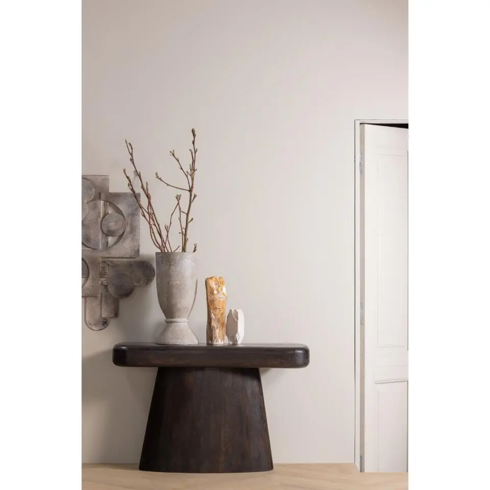 WOOOD Amco Sidetable - Mango Hout - Zwart - 76x120x40