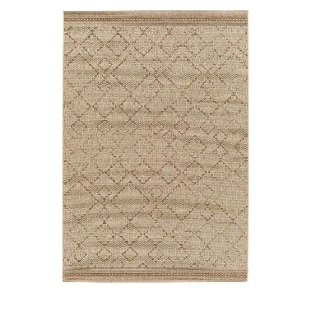 MESSINA - Tapis intérieur et extérieur à motif géométrique marron 200x290 cm