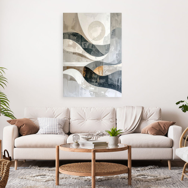 Obraz do salonu biura sypialni, Abstrakcja geometryczna fale 20x30