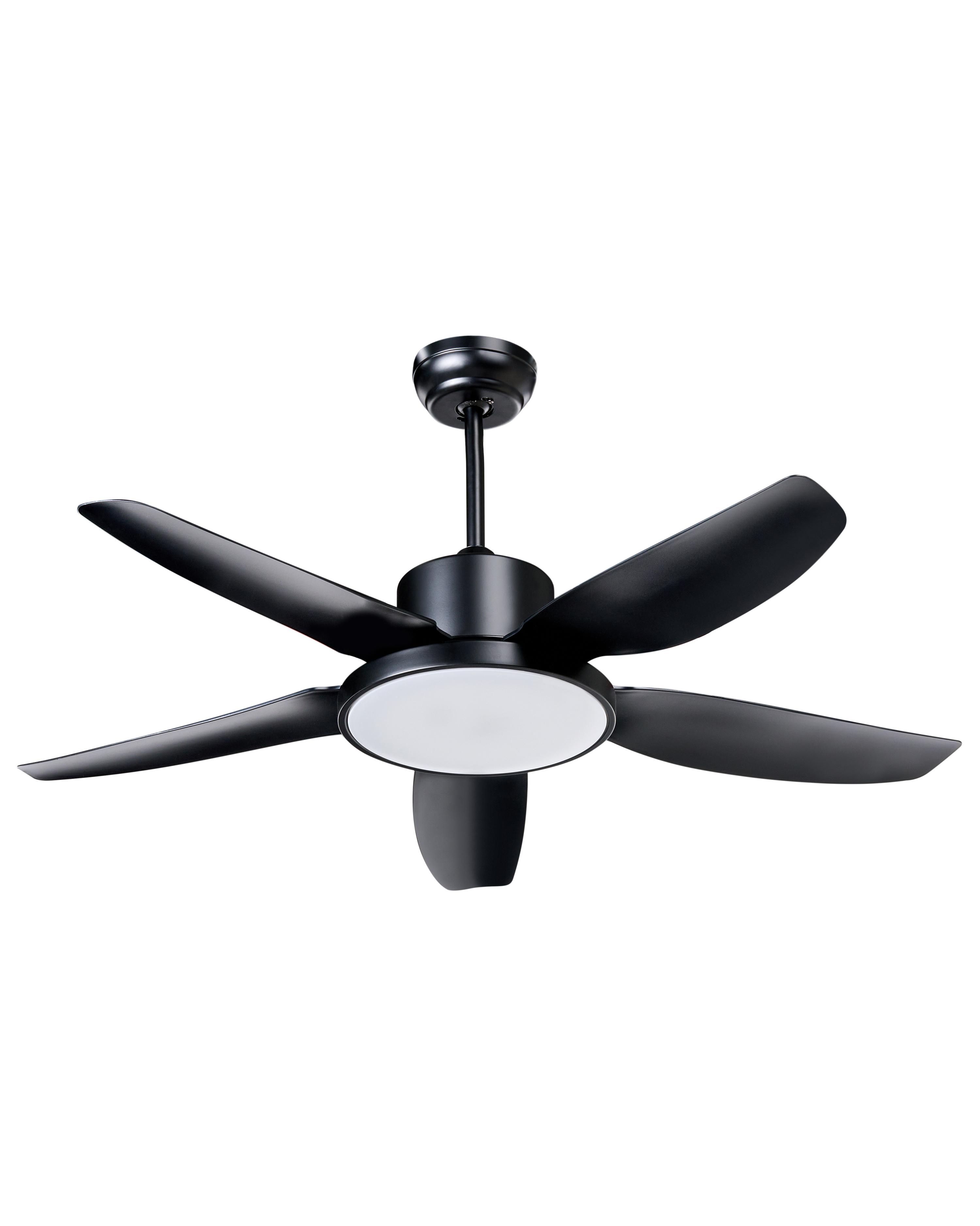 Ceiling Fan with Light LOUVET with Remote LED Black