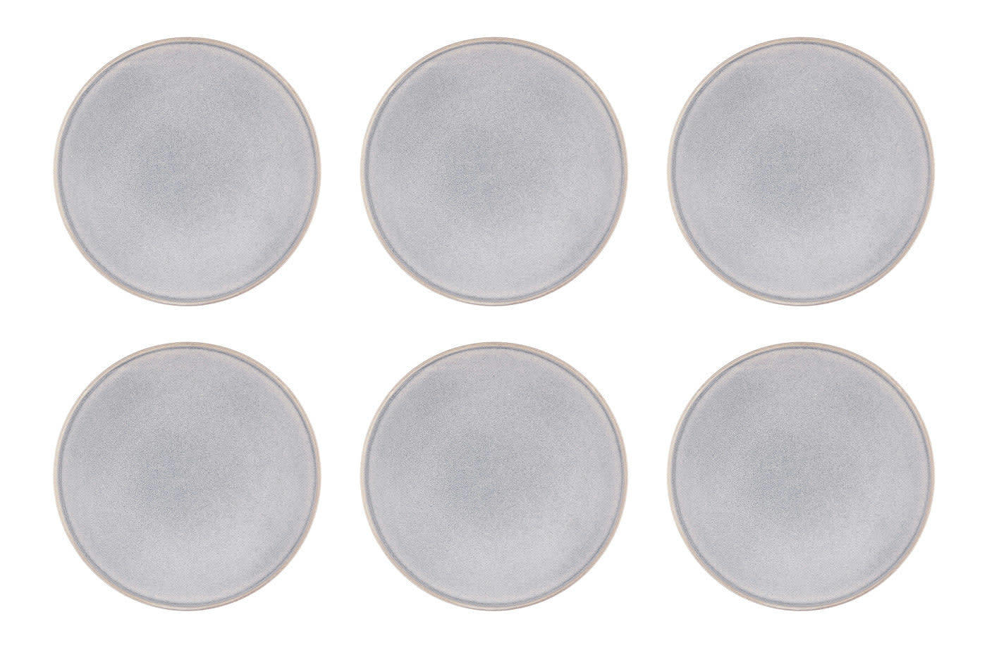 REACTIV - Lot de 6 assiettes plates en grès gris D27.5