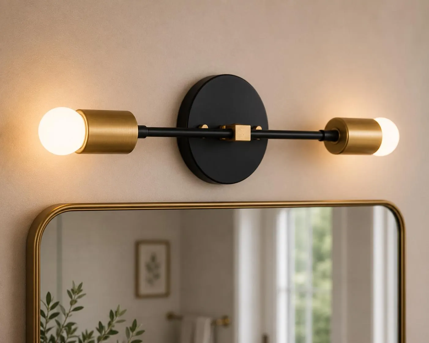 Antique Brass Bathroom Vanity Light, Modern Minimalist Wall Sconce, Handmade Brass Bathroom Lighting Fixture