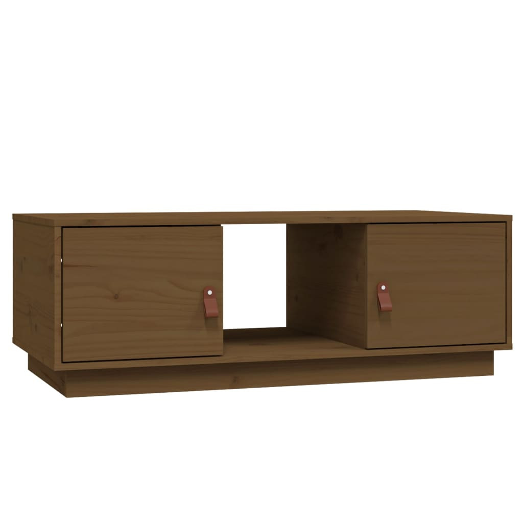 Stolik Kawowy Ława Stół Brązowy Drewniany 100x50x35 Przegrody Do Salonu