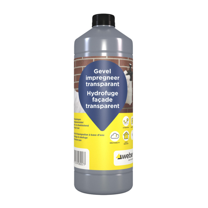 Traitement hydrofuge transparent pour façade 1 L WEBER BEAMIX