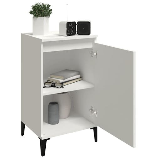 NNEVL Bedside Cabinet White 40x35x70 cm Engineered Wood
