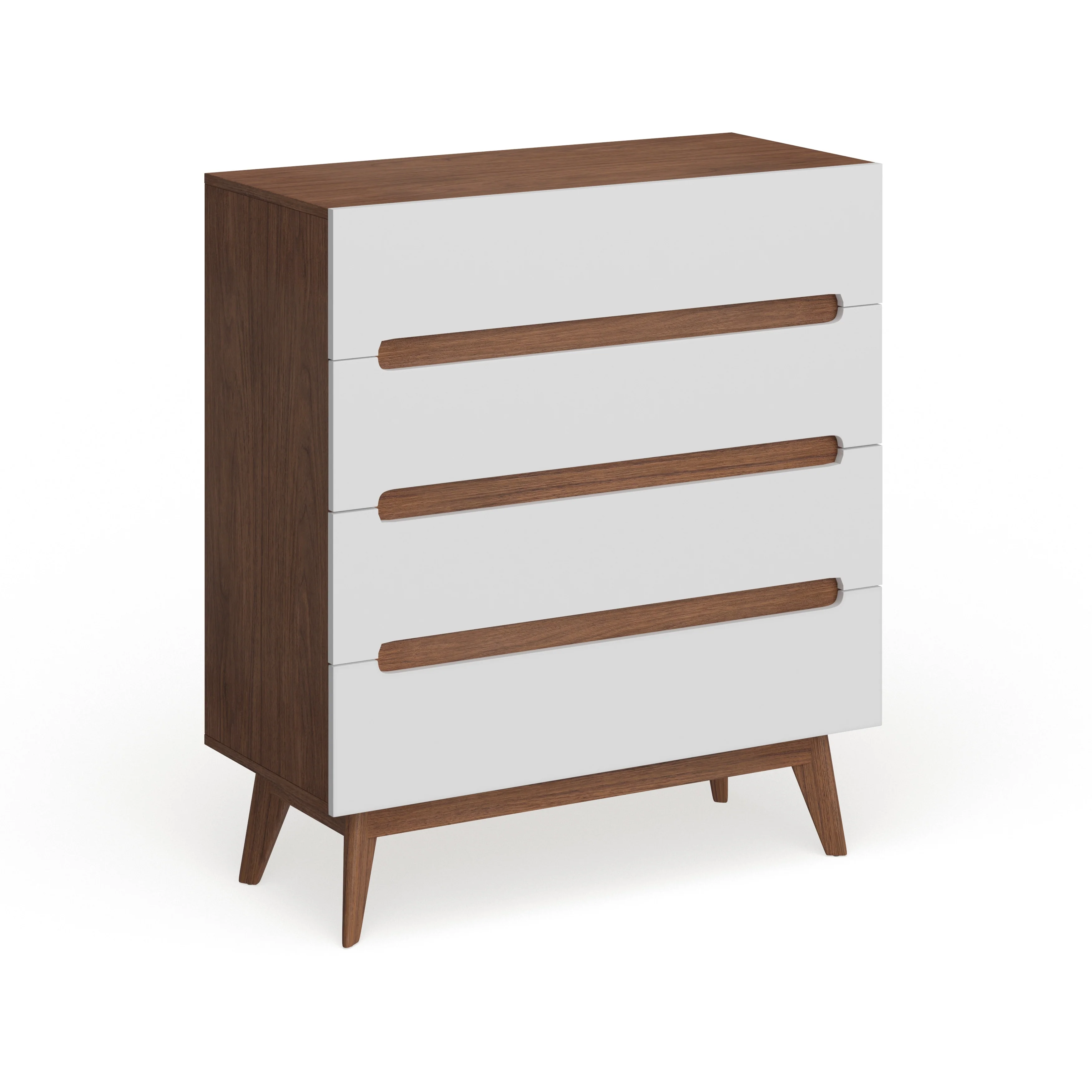 Carson Carrington Sundsvall Mid-century White and Walnut 4-drawer Chest