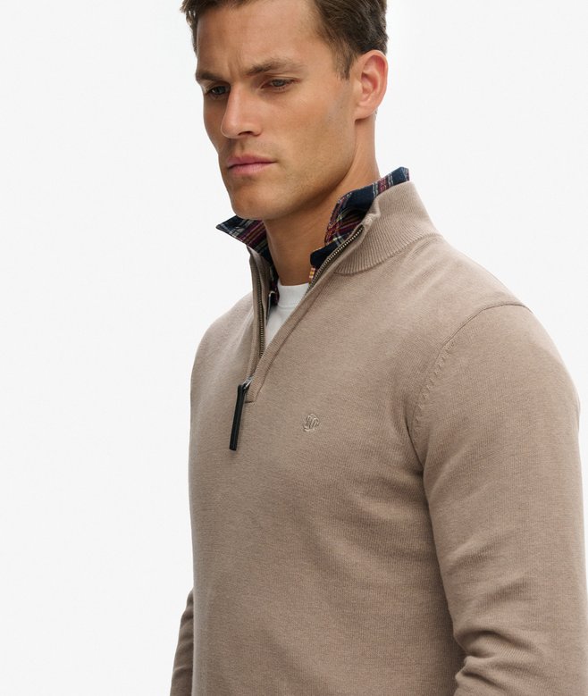 Essentials Cotton Half Zip Jumper
