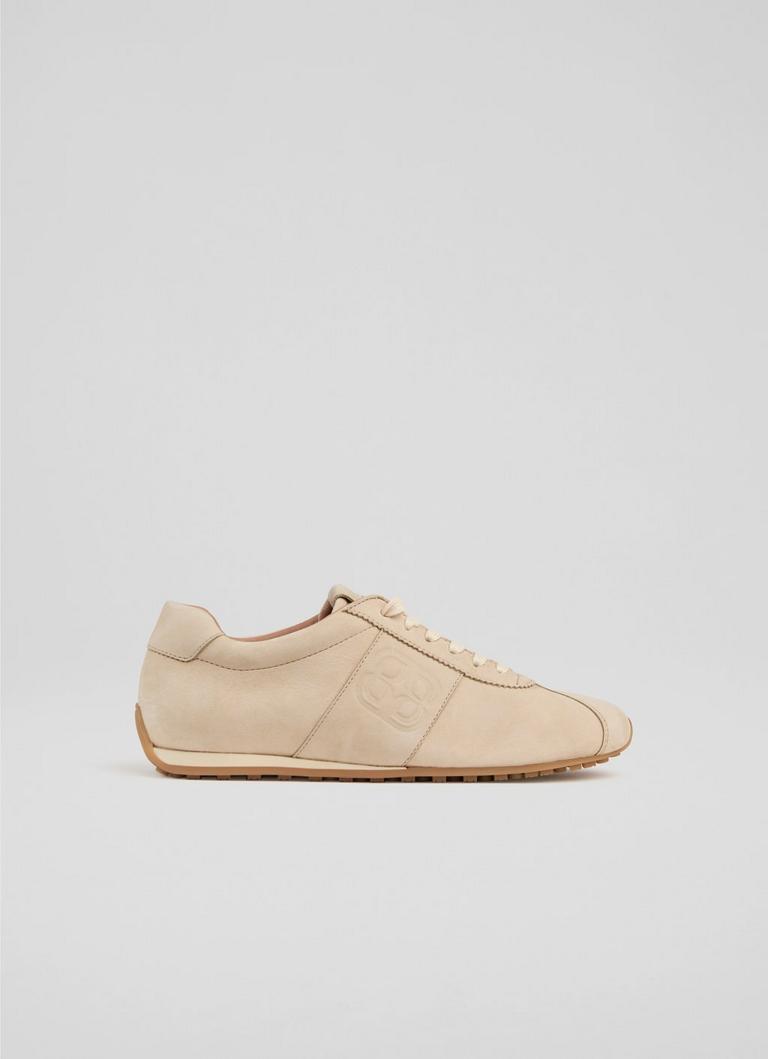Spring Cream Suede Motif Trainers