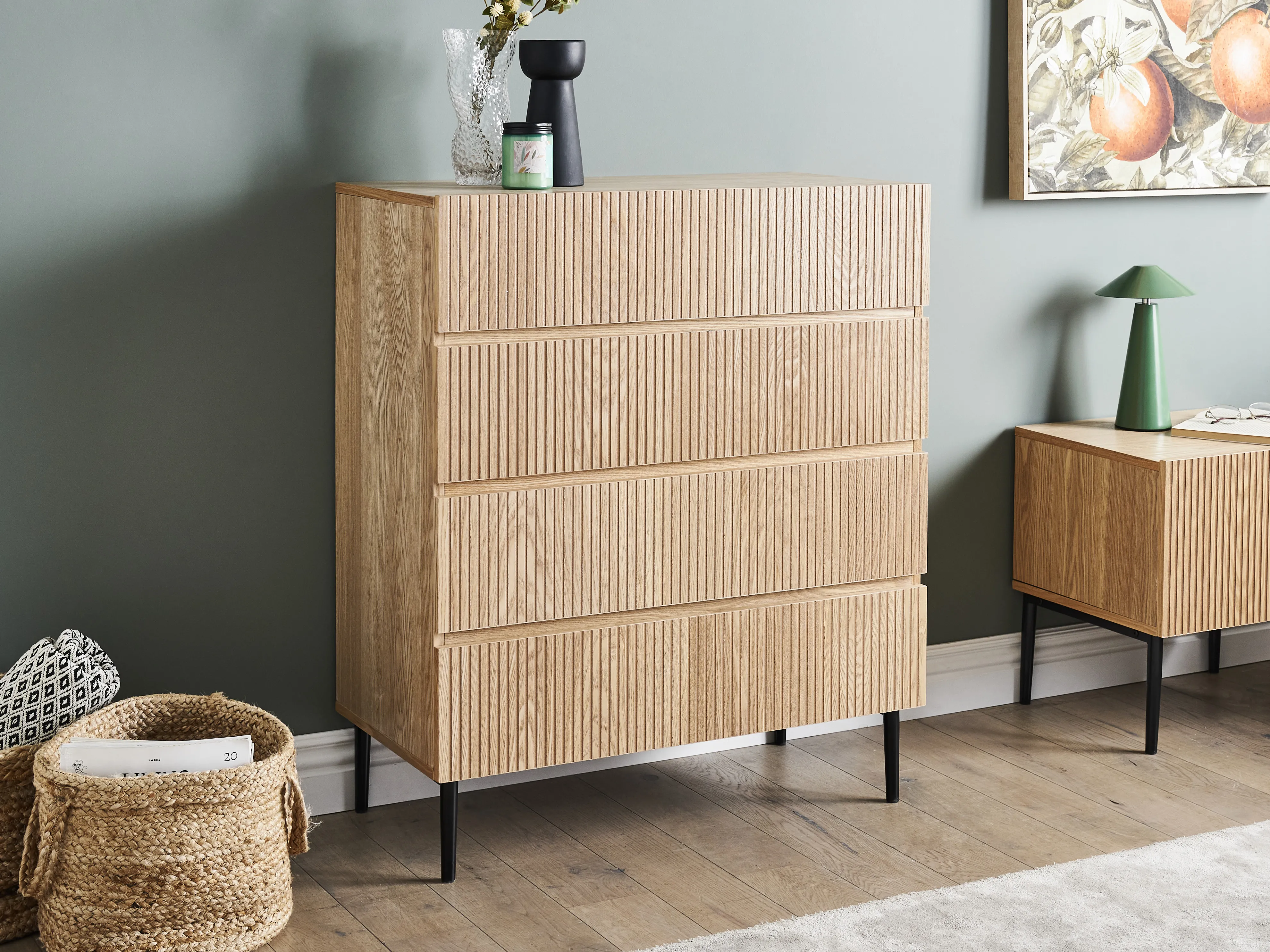 4 Drawer Chest BLYTHE Natural Ash Wood