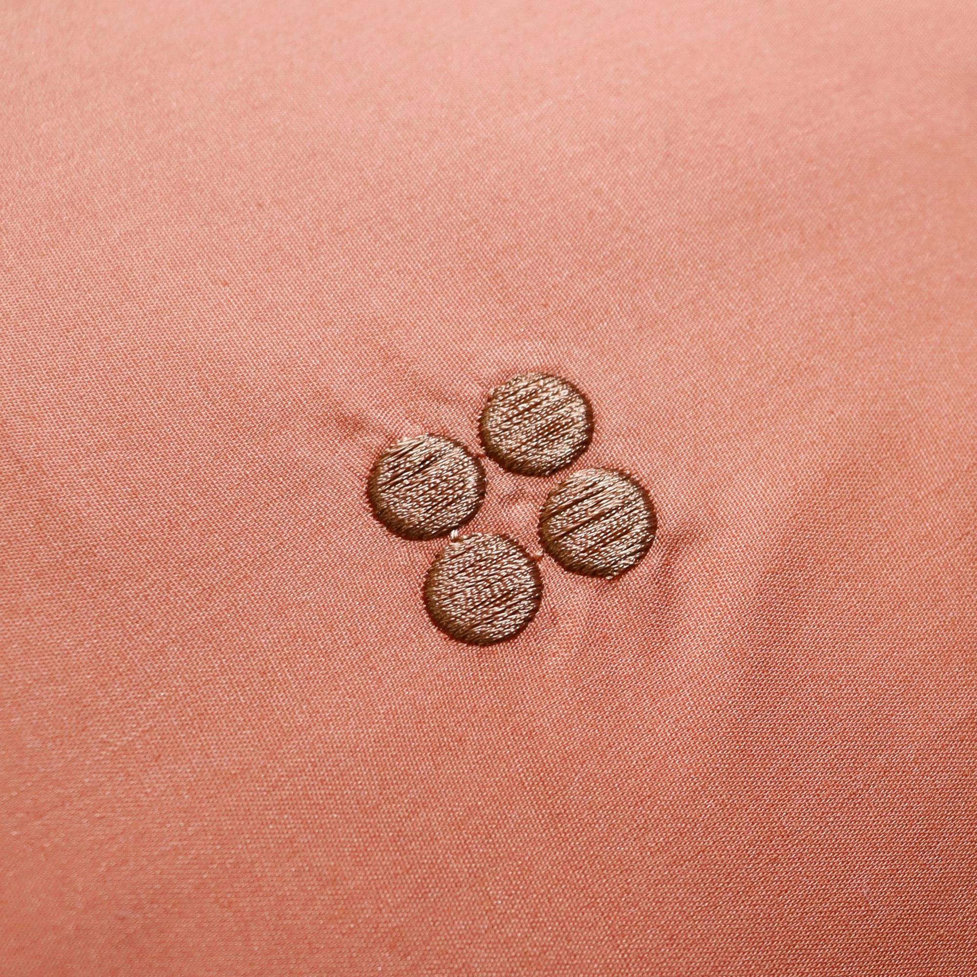 DRAGÉES DÉLICES - Set de 2 taies d’oreiller brodées percale BIO Terracotta 50x70cm