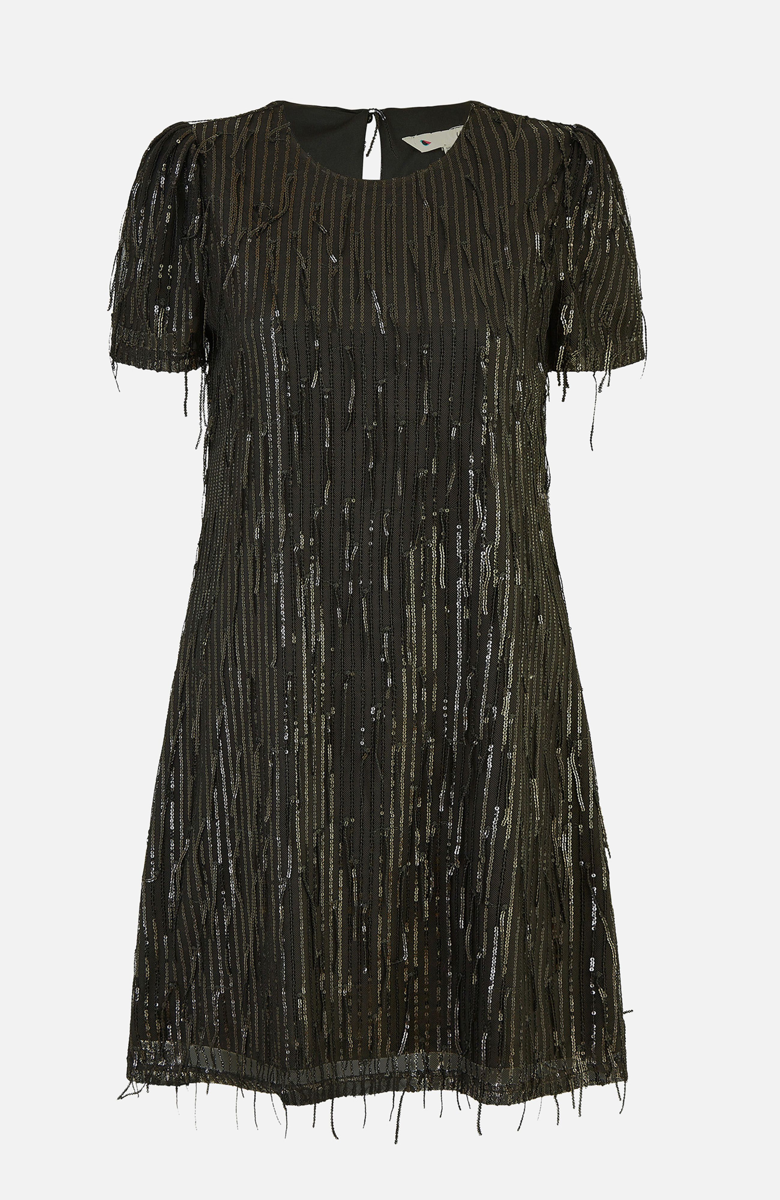 Yumi Black Dripping Sequin Tunic Dress