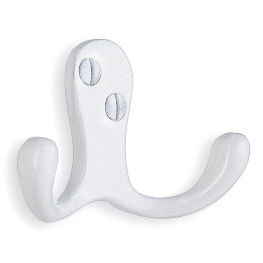 VEGGKROK BESLAGSBODEN DOBBEL 44MM HVIT