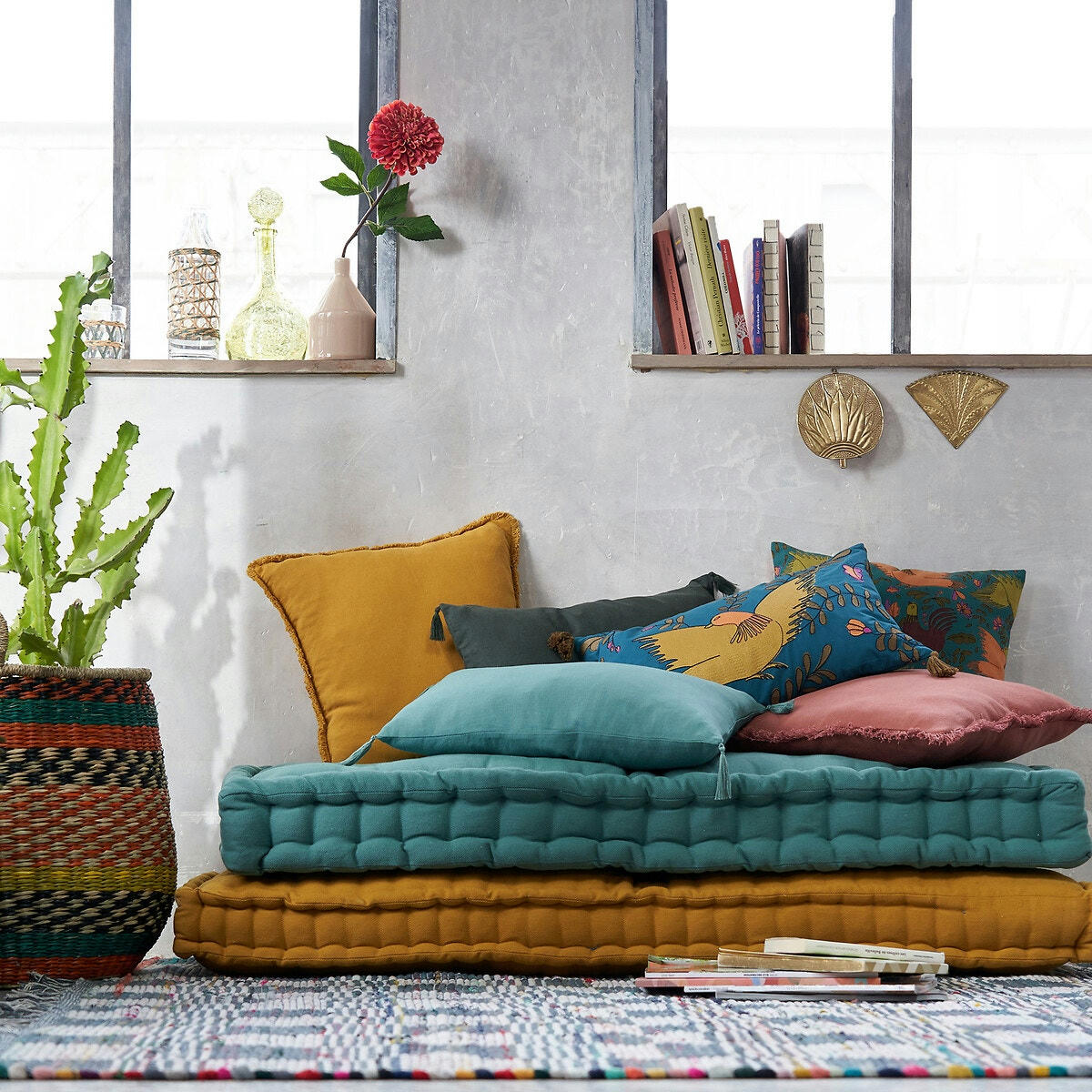 Housse de coussin coton natté, Panama