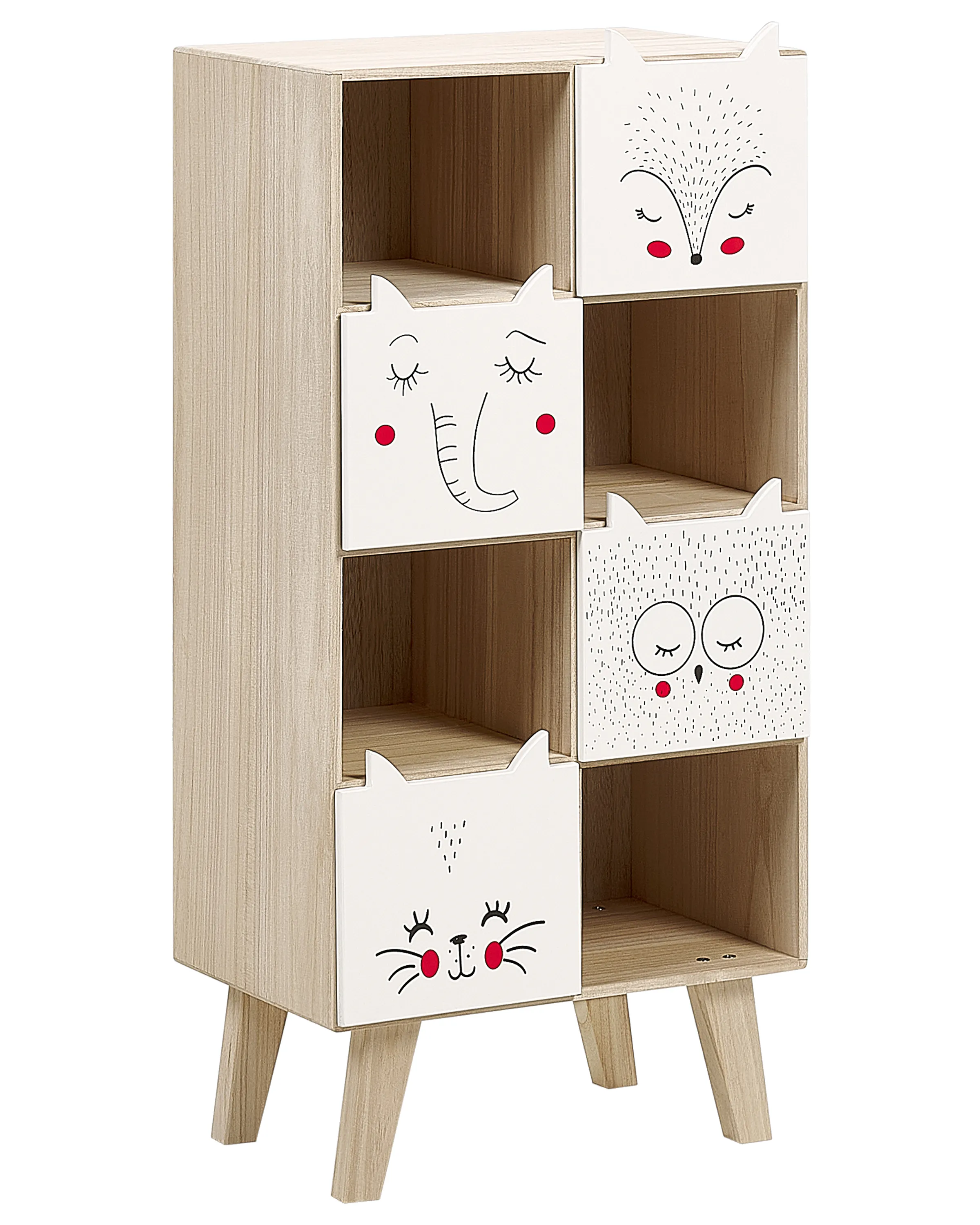 4 Tier Bookcase RUPERT 79 cm Light Brown