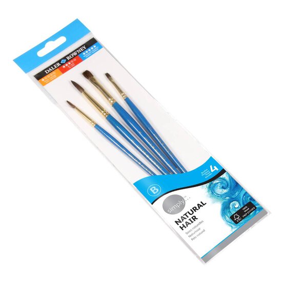 Daler-Rowney Simply Natural Camel Hair Brushes 4 Pack