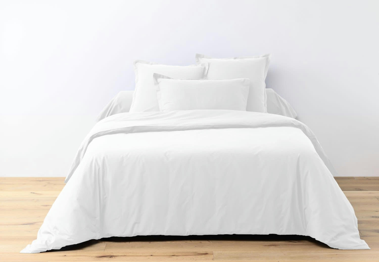 UNI BP - Parure housse de couette coton blanc 240x260 cm