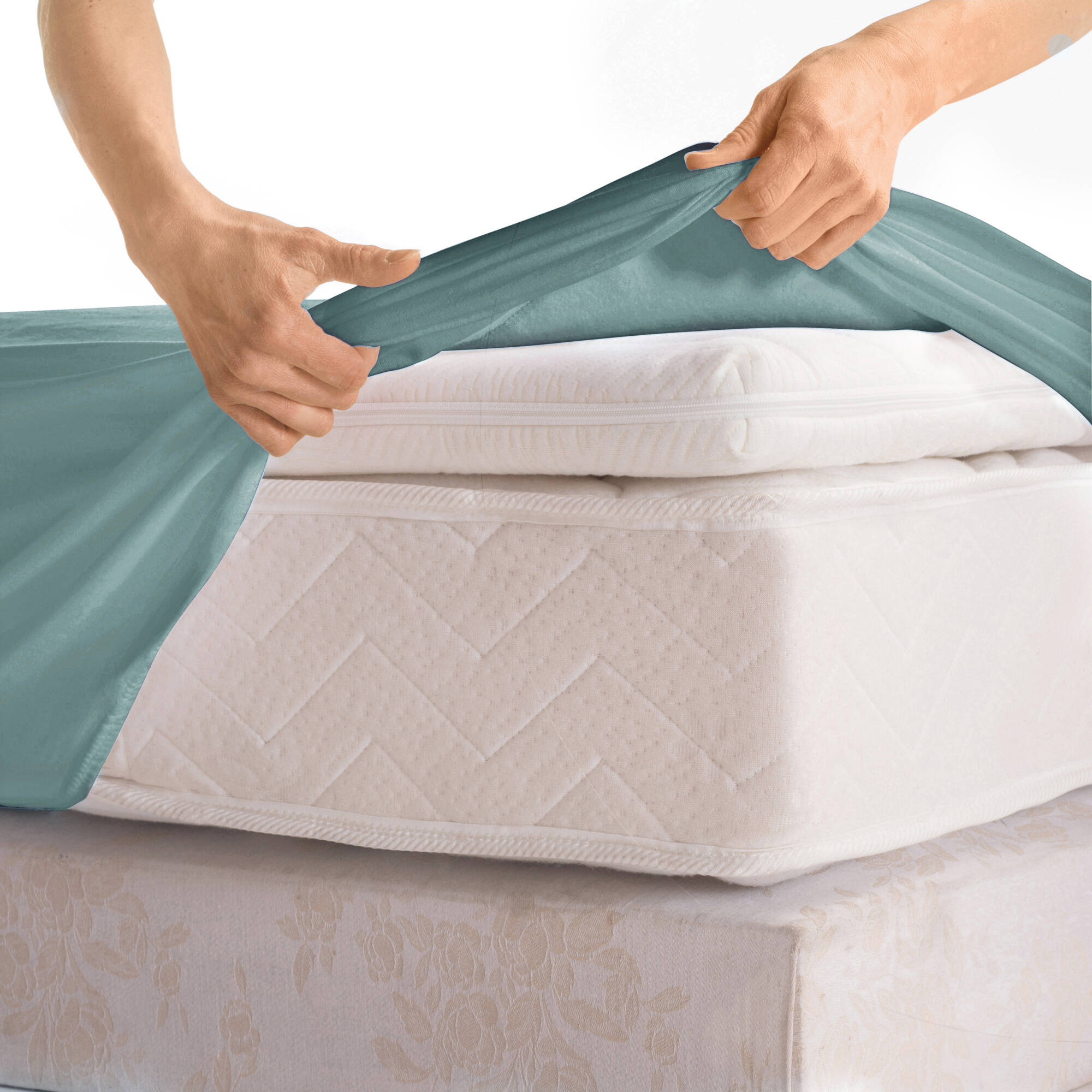 Drap-housse uni percale bonnets 40 cm